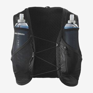 New SALOMON ACTIVE SKIN 8 Unisex Trail Running Hydration Vest w/Flasks Black M
